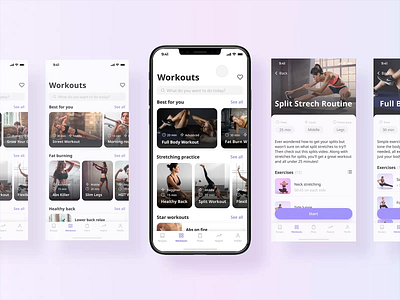 Fitness Pro / Mobile App animation app design interection mobile motion graphics principle project ui ux
