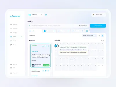 AI Web Dashboard | Concured animation app design branding button calendar card chart clean dashboard datepicker design gradient icon interface minimal mobile ui ux web web design