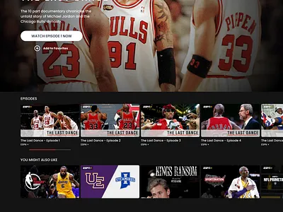 ESPN+ UI Redesign after effects media encoder ui xd