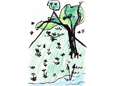 Summer mountain 2021 art brush pen illustration kids illustration mountain sketch summer tree