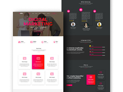 Digital Marketing Agency Landing Page Website Design agency agency landing page branding business website corporate creative igital agency website landing page design minimal design modern one page website seo agency uiux
