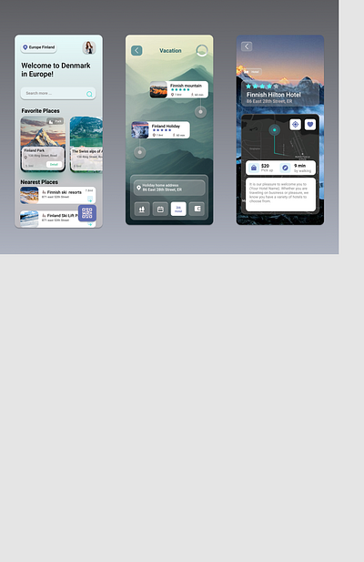 Travel Exploration App UI - Clean and Minimal Components app blue design explore mobile theme travel ui ux
