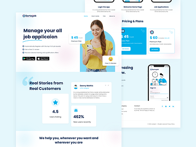 Job Application Website dailyui design job job application landing page sketch ui ux web website website ui