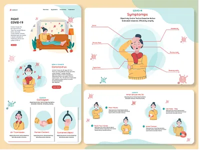 Covid-19 Website Information flatstyle hero image homepage illustration ui website