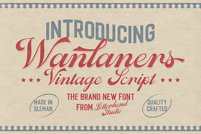 Wanlaners - Vintage Script font handwrittenfont scriptfont typeface typography