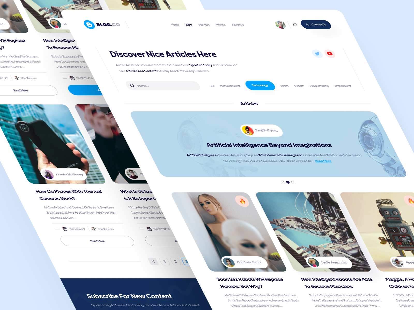 Blog page design by Mostafa_taghipour.uix on Dribbble