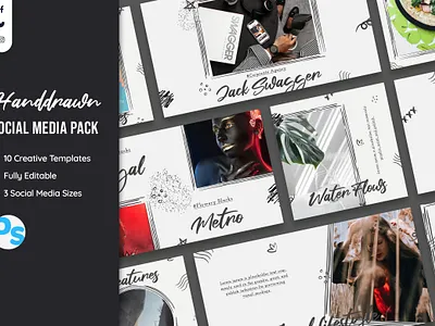 Hand Drawn Style Social Media Template post