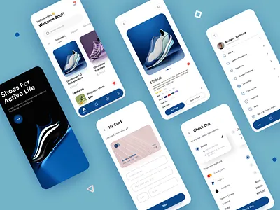 Shoes App Design adidas app clean design ecommerce illustration jordan market minimal mobile mobile ui modern nike shoe sneakers store ui ux workout shoe