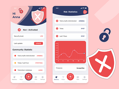 VPN - Security App app figma illustration iosapp logo mobile app design mobile ui security app ui uiuxdesign vpn app
