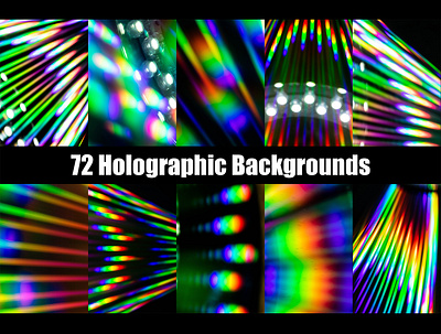 Holographic CD Neon Rainbow Backgrounds Collection backgrounds