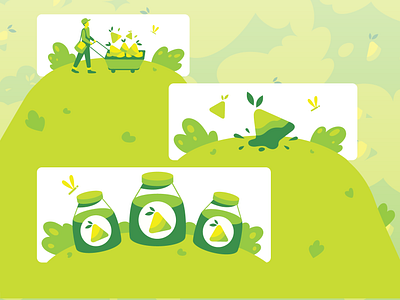 Pear Stage Illustrations delivery graphic graphic design green illustration illustration art jam pear rejected saved stage ui vector vector art