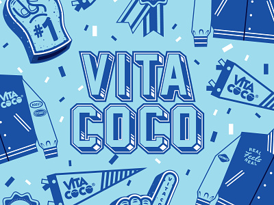 Vita Coco Varsity foam finger illustration illustrator jackets type vector vita coco