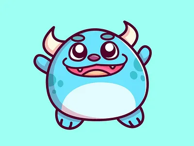 Cute Round Monster cartoon monster cute cartoon monster cute monster cute monster illustration round monster illustration