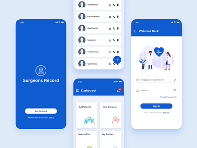 Surgeons Records App app design doctors app mobile app mobile ui patients records surgeons app ui design ui ux design