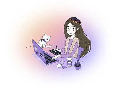 Kazakh girl XXI century designer girl illustration kazakh