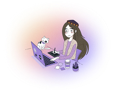 Kazakh girl XXI century designer girl illustration kazakh