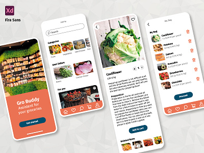 Gro Buddy. Grocery App Challenge app food graphic design grocery ios ui