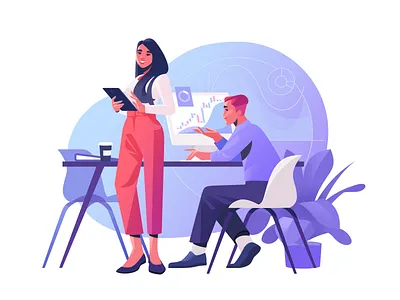 Finance Management Illustration: Analysis And Teamwork analysis art character character design character illustration design digital art finance flat graphic illustration illustration art illustration for web illustrator management shakuro teamwork vector