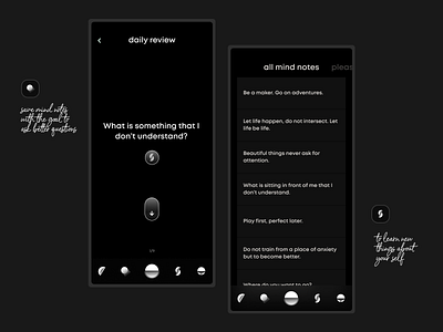 hey mind app (iOS) app clean darkmode design ios mind minimal ui ux