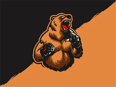Bear fighter character mascot design bear branding design dribbble fight fighter illustration logo mcgregor mma typography ufc ui vector