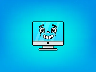 Happy PC adobe illustrator art blue design icon illustration illustrator logo mac pc personal computer vector