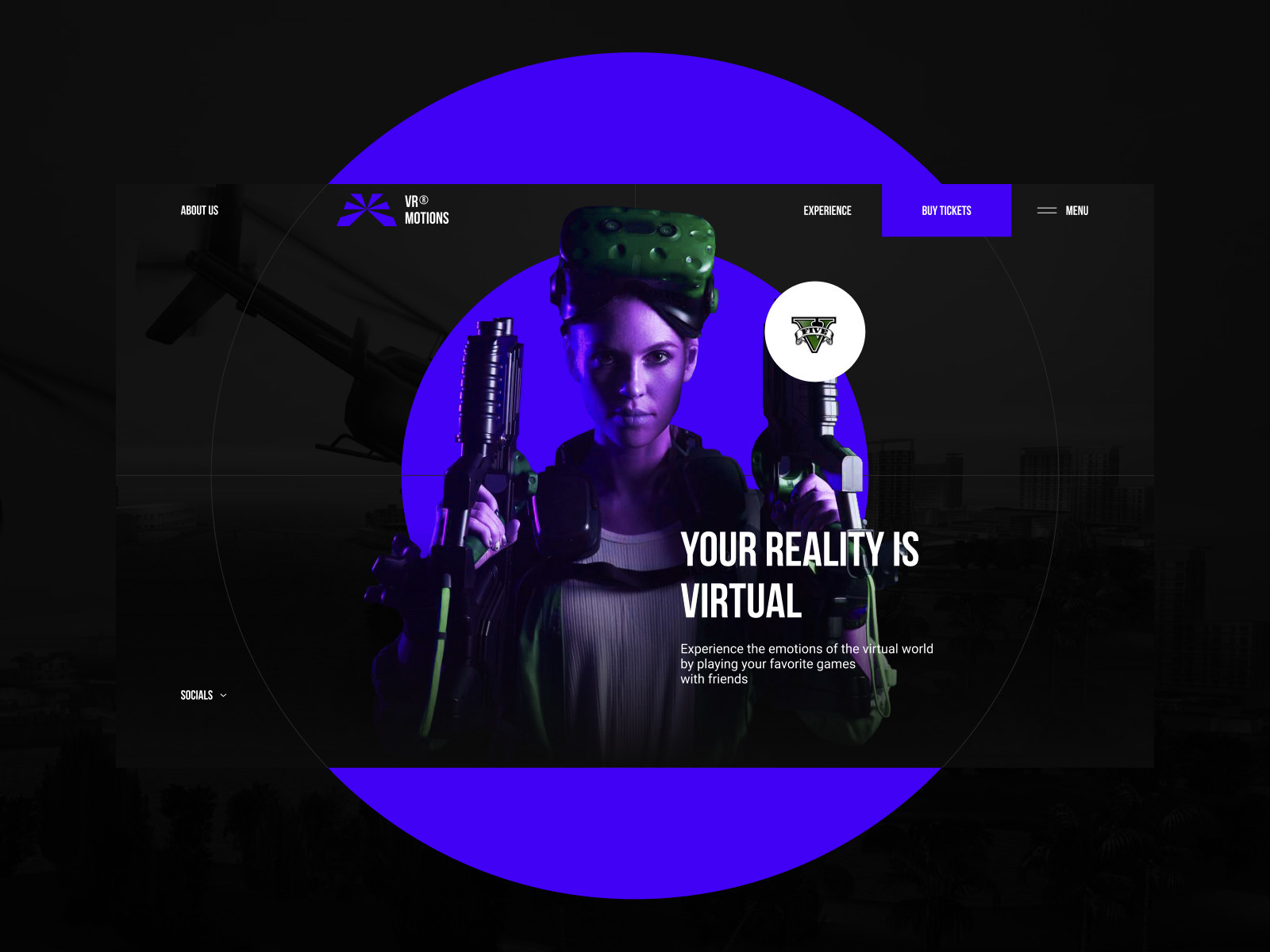 VR Motion® 2022 brand button circle games header hero homemage interface menu reality screen scroll service slider typography ui ux virtual vr