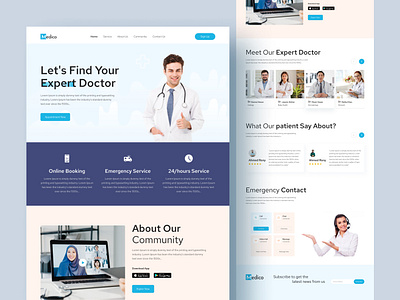 HealthCare - Landing Page Design app best design clean design dentist clinic landing page design doctor web design emergency service website graphic design health care web design illustration logo medical web design motion graphics nalagenetics website online booking web design online marketing ui ui design uiuxdesign