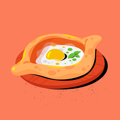 Khachapuri 2d adobe illustrator daily design drawing food illustration khachapuri procreate texture vector