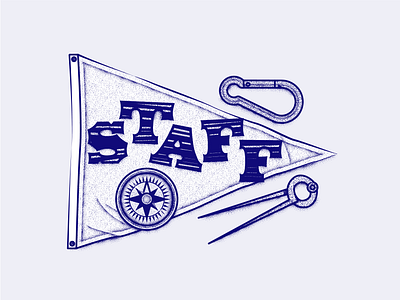 Staff birdie bússola compass flag illustration naval staff