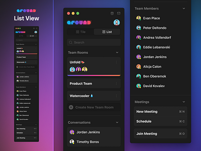 Around.co List View Concept app around gradient list mac os monterey ui ui design ux ux design window xdr