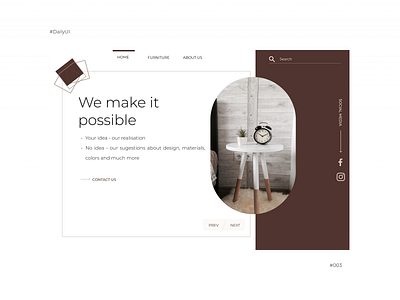 Landing page 003 app brown dailyui design joinery landing page ui ux uxui design web