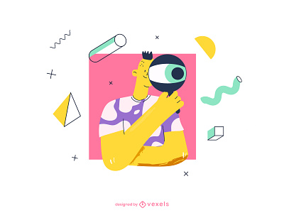 Seeker abstract design flat illustration illustrator man minimal seeker ui vector web illustration