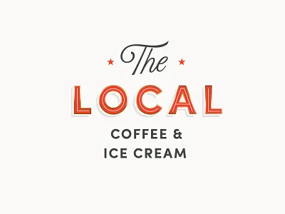 The Local | Logo Design branding coffee branding coffee logo coffee shop custom lettering custom type ice cream lettering logo design retro script vintage visual identity
