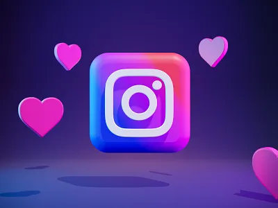 3d Instagram logo for website 3d art 3d icon 3d illustration 3d modeling app blender design illustration logo low poly rendering ui