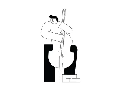 Double Bass art artwork bass character classic music classical contrabass design double bass graphicdesign illustration minimalist music musician opera orchestra vector