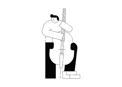 Double Bass art artwork bass character classic music classical contrabass design double bass graphicdesign illustration minimalist music musician opera orchestra vector