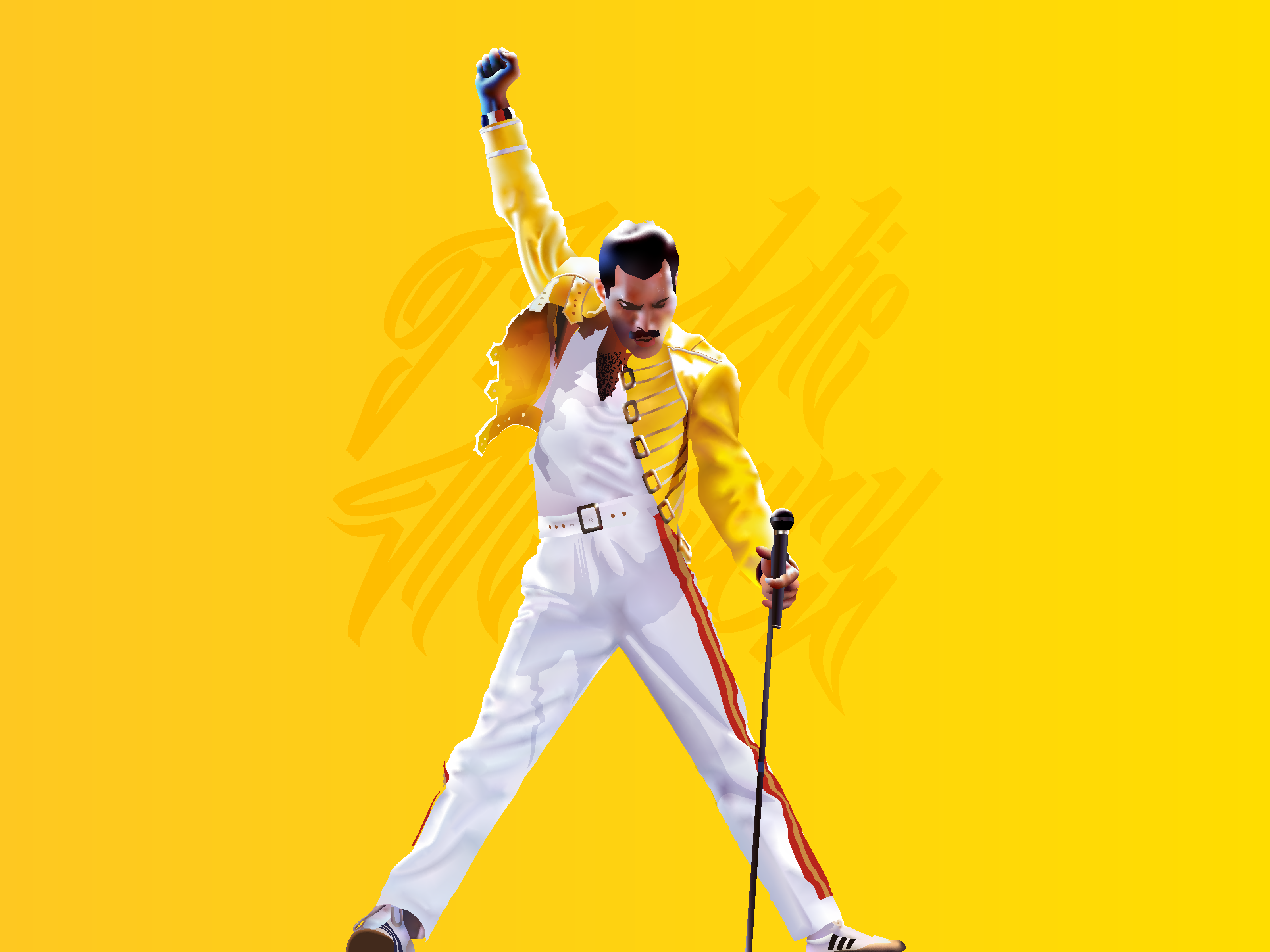 Example of Freddie Mercury Vector Illustration