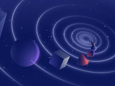 Lightyear Waiting List Illustration 01 branding email european investment geometric geometry hellsjells illustration investing investment investment platform list notification orbital orbits planets platform signup space stars waiting list