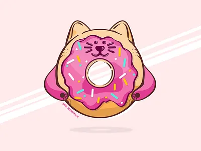 Kitty Cat Doughnuts animal animal art animals branding cat charity comic book custom artwork custom logo design dougnut graphic design hand drawn illustration kitty logo puppy store typography vector