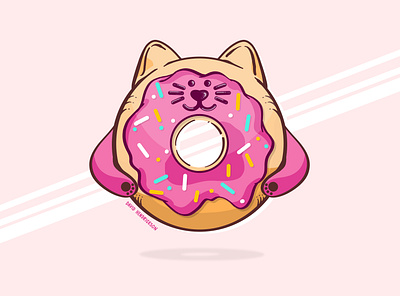 Kitty Cat Doughnuts animal animal art animals branding cat charity comic book custom artwork custom logo design dougnut graphic design hand drawn illustration kitty logo puppy store typography vector