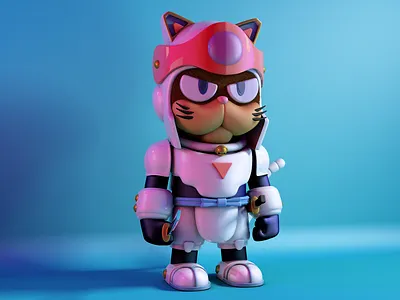 Samurai Pizza Cats 3d c4d character cinema4d design graphic design illustration photoshop