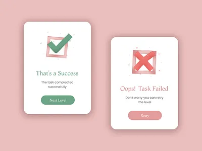 Success and Error Message for Game Screen dailyui dailyui 011 figma flash message