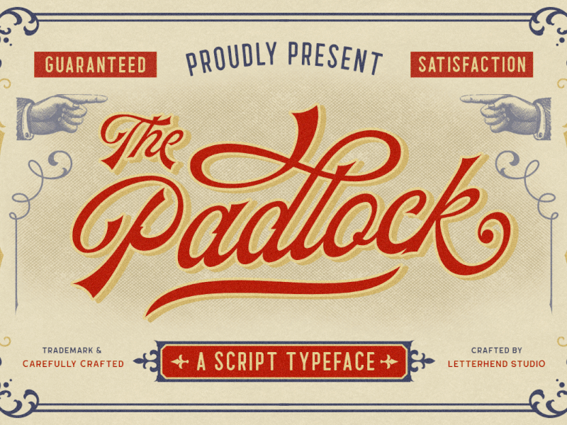 The Padlock - A Vintage Script freebies retro label font