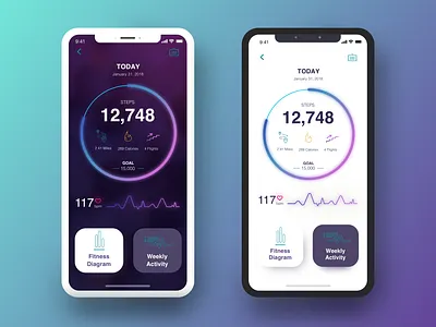 Prototype Mockup - StepCount App app design graphic design ios iphone typography ui ux vector