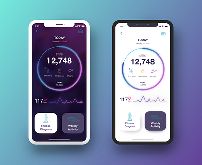 Prototype Mockup - StepCount App app design graphic design ios iphone typography ui ux vector