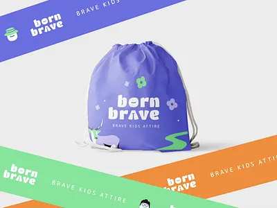 bornbrave - Mock up agency attire brand branding colorful design fashion graphic design illustration kids logo mock up mockup outfit slabpixel vector