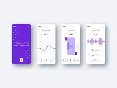 Outil - user-friendly online recording tool design mobile ui ux