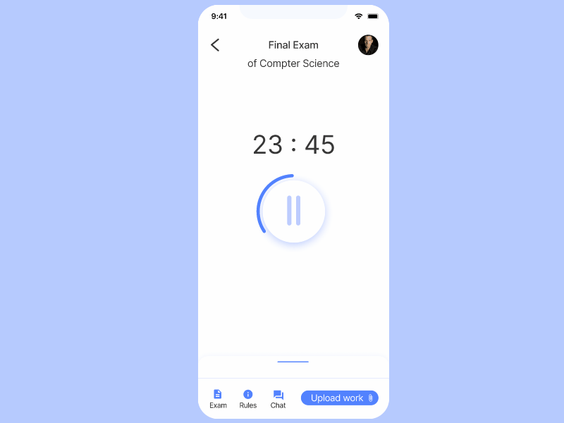 Student Examination + #014 Timer animation app dailyui design interaction interface mobile app prototype students teacher timer ui ux