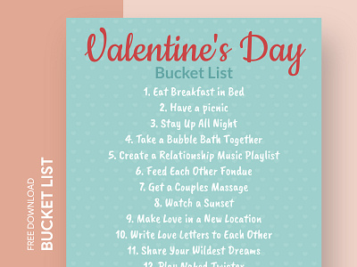 Best Valentine’s Day Bucket List Free Google Docs Template bucket bucketlist check checklist day doc docs goals google list print printing template templates to do to do list valentine valentines wish wishlist