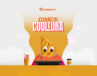 Fornetti Cooltura clean creature food illustration monster orange pastry sweets type typography vector artwork